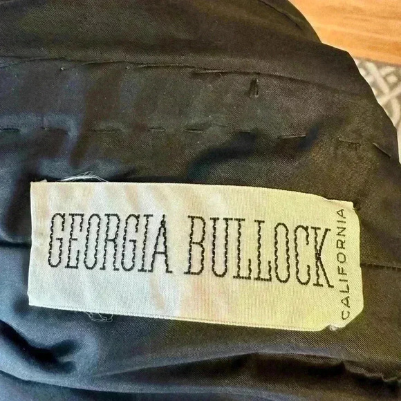 Georgia Bullock Vintage 1960’s Sheer Silk Overlay Black Midi Dress Sz Small. - Picture 6 of 13